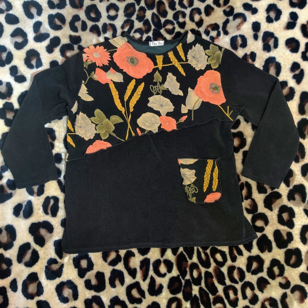 💚90's Retro Floral Print Blouse